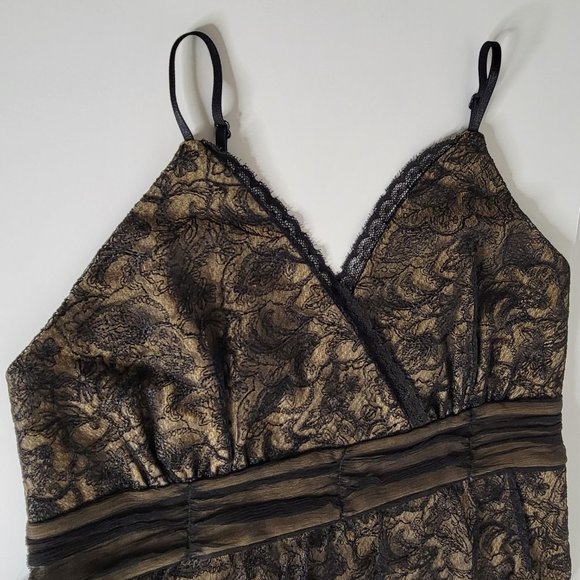 White House Black Market, Black/Beige Lacey Camisole, size M, Empire Waist NWOT - Picture 6 of 9